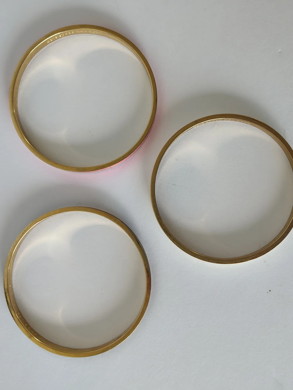 kate spade Enamel Bangle Set in Hot Pink, White & Black with Gold Trim - Picture 6 of 7